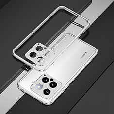 Funda Bumper Lujo Marco de Aluminio Carcasa para Xiaomi Mi 14 5G Plata