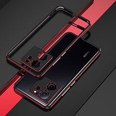 Funda Bumper Lujo Marco de Aluminio Carcasa para Xiaomi Redmi K60 Ultra 5G Rojo y Negro