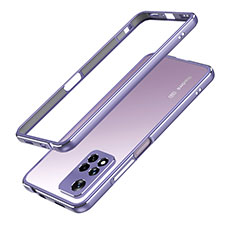 Funda Bumper Lujo Marco de Aluminio Carcasa para Xiaomi Redmi Note 11 Pro+ Plus 5G Purpura Claro