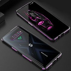 Funda Bumper Lujo Marco de Aluminio Carcasa S01 para Xiaomi Black Shark 4S 5G Morado