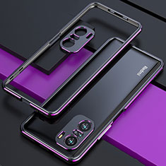 Funda Bumper Lujo Marco de Aluminio Carcasa S01 para Xiaomi Mi 11X Pro 5G Morado