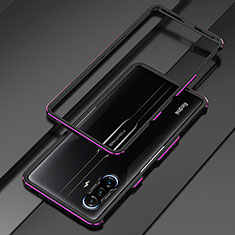 Funda Bumper Lujo Marco de Aluminio Carcasa S01 para Xiaomi Poco F3 GT 5G Morado