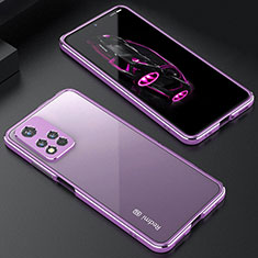 Funda Bumper Lujo Marco de Aluminio Carcasa S01 para Xiaomi Redmi Note 11 Pro+ Plus 5G Purpura Claro