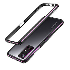 Funda Bumper Lujo Marco de Aluminio Carcasa S01 para Xiaomi Redmi Note 11S 5G Morado