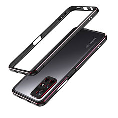 Funda Bumper Lujo Marco de Aluminio Carcasa S01 para Xiaomi Redmi Note 11T 5G Rojo y Negro