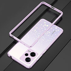 Funda Bumper Lujo Marco de Aluminio Carcasa S01 para Xiaomi Redmi Note 12 Explorer Purpura Claro