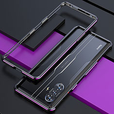 Funda Bumper Lujo Marco de Aluminio Carcasa S02 para Xiaomi Poco F3 GT 5G Morado