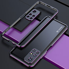 Funda Bumper Lujo Marco de Aluminio Carcasa S02 para Xiaomi Redmi Note 11 5G Morado