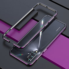 Funda Bumper Lujo Marco de Aluminio Carcasa T01 para Huawei Nova 5 Pro Morado y Negro