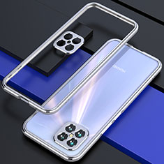 Funda Bumper Lujo Marco de Aluminio Carcasa T01 para Huawei Nova 8 SE 5G Plata