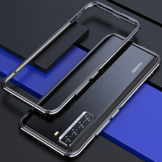 Funda Bumper Lujo Marco de Aluminio Carcasa T01 para Huawei P40 Lite 5G Negro