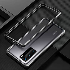 Funda Bumper Lujo Marco de Aluminio Carcasa T01 para Huawei P40 Pro Negro