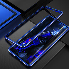 Funda Bumper Lujo Marco de Aluminio Carcasa T01 para Oppo Find X2 Azul