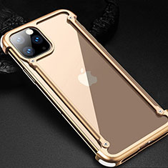 Funda Bumper Lujo Marco de Aluminio Carcasa T02 para Apple iPhone 11 Pro Max Oro