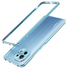 Funda Bumper Lujo Marco de Aluminio Carcasa T02 para Xiaomi Mi 11 Lite 5G NE Azul