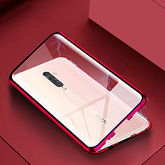 Funda Bumper Lujo Marco de Aluminio Espejo 360 Grados Carcasa C01 para Oppo Reno2 Rojo