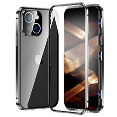 Funda Bumper Lujo Marco de Aluminio Espejo 360 Grados Carcasa LK2 para Apple iPhone 15 Plus Negro