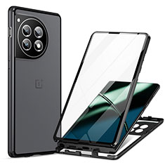 Funda Bumper Lujo Marco de Aluminio Espejo 360 Grados Carcasa LK2 para OnePlus Ace 3 5G Negro