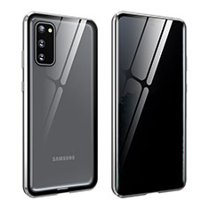Funda Bumper Lujo Marco de Aluminio Espejo 360 Grados Carcasa LK2 para Samsung Galaxy S20 Plata