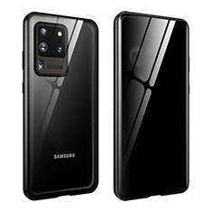 Funda Bumper Lujo Marco de Aluminio Espejo 360 Grados Carcasa LK2 para Samsung Galaxy S20 Ultra Negro