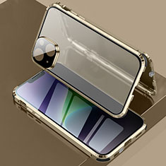 Funda Bumper Lujo Marco de Aluminio Espejo 360 Grados Carcasa LK3 para Apple iPhone 14 Oro