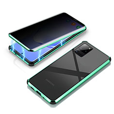 Funda Bumper Lujo Marco de Aluminio Espejo 360 Grados Carcasa LK4 para Samsung Galaxy S20 Ultra 5G Verde