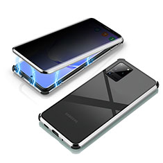 Funda Bumper Lujo Marco de Aluminio Espejo 360 Grados Carcasa LK4 para Samsung Galaxy S20 Ultra Plata