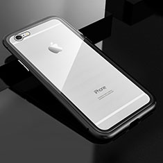 Funda Bumper Lujo Marco de Aluminio Espejo 360 Grados Carcasa M01 para Apple iPhone 6 Plus Negro