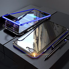 Funda Bumper Lujo Marco de Aluminio Espejo 360 Grados Carcasa M01 para Apple iPhone 7 Plus Azul