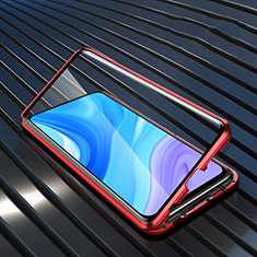 Funda Bumper Lujo Marco de Aluminio Espejo 360 Grados Carcasa M01 para Huawei Enjoy 10 Plus Rojo
