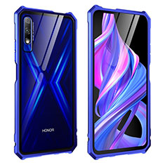 Funda Bumper Lujo Marco de Aluminio Espejo 360 Grados Carcasa M01 para Huawei Honor 9X Azul