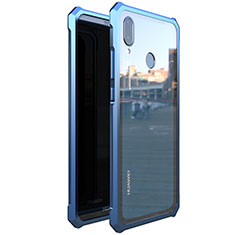 Funda Bumper Lujo Marco de Aluminio Espejo 360 Grados Carcasa M01 para Huawei Nova 3e Azul