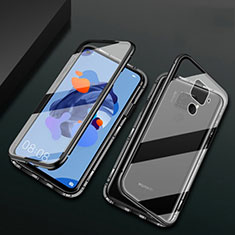 Funda Bumper Lujo Marco de Aluminio Espejo 360 Grados Carcasa M01 para Huawei Nova 5i Pro Negro