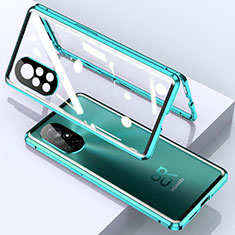 Funda Bumper Lujo Marco de Aluminio Espejo 360 Grados Carcasa M01 para Huawei Nova 8 Pro 5G Cian