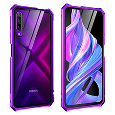 Funda Bumper Lujo Marco de Aluminio Espejo 360 Grados Carcasa M01 para Huawei P Smart Pro (2019) Morado