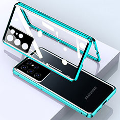 Funda Bumper Lujo Marco de Aluminio Espejo 360 Grados Carcasa M01 para Samsung Galaxy S25 Ultra 5G Verde