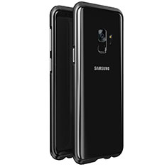 Funda Bumper Lujo Marco de Aluminio Espejo 360 Grados Carcasa M01 para Samsung Galaxy S9 Negro