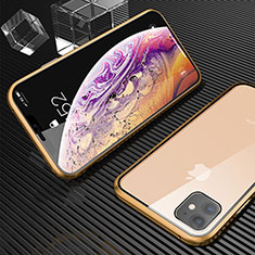 Funda Bumper Lujo Marco de Aluminio Espejo 360 Grados Carcasa M02 para Apple iPhone 11 Oro