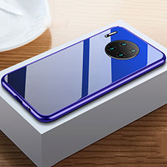 Funda Bumper Lujo Marco de Aluminio Espejo 360 Grados Carcasa M02 para Huawei Mate 30E Pro 5G Azul