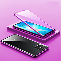 Funda Bumper Lujo Marco de Aluminio Espejo 360 Grados Carcasa M02 para Huawei Nova 8 SE 5G Morado