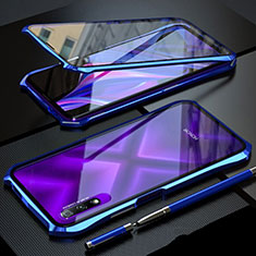 Funda Bumper Lujo Marco de Aluminio Espejo 360 Grados Carcasa M02 para Huawei P Smart Z (2019) Azul