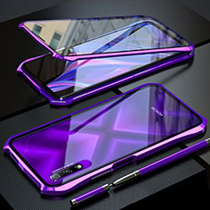 Funda Bumper Lujo Marco de Aluminio Espejo 360 Grados Carcasa M02 para Huawei P Smart Z (2019) Morado