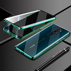 Funda Bumper Lujo Marco de Aluminio Espejo 360 Grados Carcasa M02 para Oppo A9 (2020) Verde