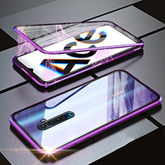 Funda Bumper Lujo Marco de Aluminio Espejo 360 Grados Carcasa M02 para Oppo Reno Ace Morado