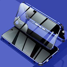 Funda Bumper Lujo Marco de Aluminio Espejo 360 Grados Carcasa M02 para Samsung Galaxy S21 FE 5G Azul