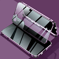 Funda Bumper Lujo Marco de Aluminio Espejo 360 Grados Carcasa M02 para Samsung Galaxy S24 5G Morado