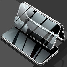 Funda Bumper Lujo Marco de Aluminio Espejo 360 Grados Carcasa M02 para Samsung Galaxy S24 5G Plata