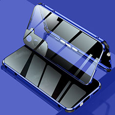 Funda Bumper Lujo Marco de Aluminio Espejo 360 Grados Carcasa M02 para Samsung Galaxy S25 5G Azul