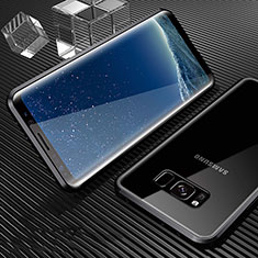 Funda Bumper Lujo Marco de Aluminio Espejo 360 Grados Carcasa M02 para Samsung Galaxy S8 Negro