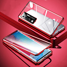 Funda Bumper Lujo Marco de Aluminio Espejo 360 Grados Carcasa M02 para Xiaomi Mi 10 Ultra Rojo